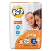 Fralda Pompom Derma Protek Fisher-Price - Tam XG (12 a 15kg) - 20 fraldas