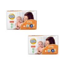 Fralda Pompom Derma Protek Jumbo Tam P - ATACADO BARATO - kit com 60 Unidades/Tiras