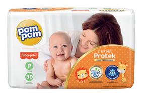 Fralda Pompom Derma Protek Tam P - ATACADO BARATO - 30 Unidades/Tiras