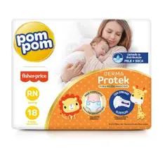 FRALDA POMPOM Nova Derma PROTEK - RN até 4kg