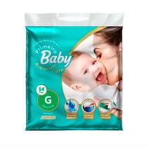 Fralda Primeiro Baby Jumbo Premium Care 12 horas Proteção Fecho Gruda Desgruda G 54 Unidades