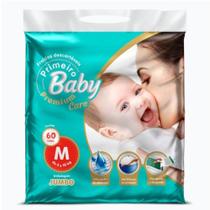Fralda Primeiro Baby Jumbo Premium Care 12 horas Proteção Fecho Gruda Desgruda M 60 Unidades - Todo Dia On
