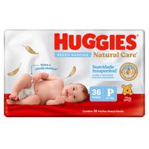 Fralda Recém Nascido Tamanho P Huggies Natural Care 36 Unidades Huggies