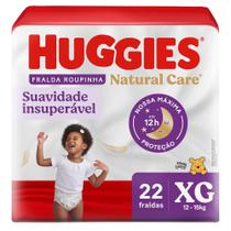 Fralda Roupinha Huggies Natural Care Tamanho XG Pacote Mega 22 Unidades Descartáveis