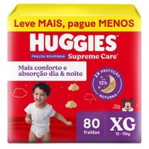 Fralda Roupinha Huggies Supreme Care Tamanho XG 80 Unidades Descartáveis