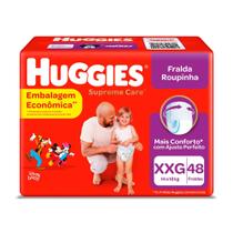 Fralda Roupinha Huggies Supreme Care Tamanho XXG Pacote Hiper 48 Fraldas Descartáveis