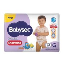 Fralda Shortinho Babysec Premium Tamanho G com 24 Fraldas Descartáveis Fralda Shortinho Babysec Premium Tamanho G com 24 Fraldas Descartáveis
