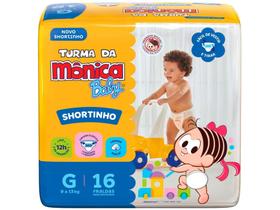 Fralda Shortinho Turma da Monica Baby Tam. G - 9 a 13kg 16 Unidades