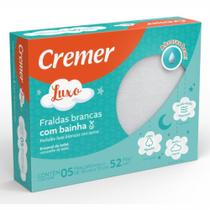 Fralda Tecido Cremer Luxo com bainha 70 x 68 cm 5 und algodão