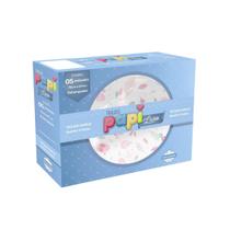 Fralda Tecido Duplo Bainha 4 lados Não desfia Algodão 70 x 67cm Kit 5 un. Enxoval bebê Infantil Menina estampadas cor rosa Papi