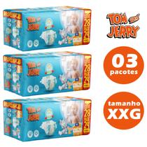 Fralda Tom and Jerry kit c/ 03 pacotes Mega tamanho XXG