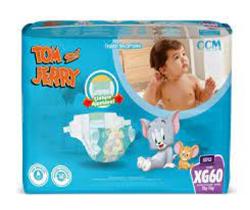 Fralda Tom e Jerry Cintura Elastica XG 60 unidades Fralda Tom e Jerry Cintura Elastica XG 60 unidades