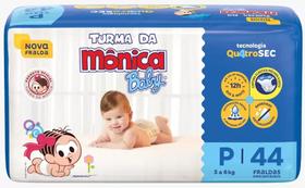 Fralda Turma da Mônica Baby Econômica 1 Pacote Tamanho P Com 44 Unidades