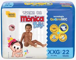 Fralda Turma da Mônica Baby Economica 1 Pacote Tamanho XXG Com 22 Unidades