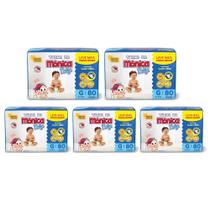 Fralda Turma da Mônica Baby Giga Tamanho G - 5 unidades - Pacotes com 80 Fraldas Descartáveis cada Fralda Turma da Mônica Baby Giga Tamanho G - 5 unidades - Pacotes com 80 Fraldas Descartáveis cada