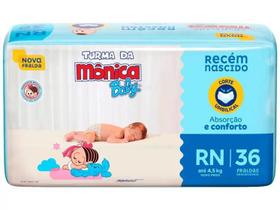 Fralda Turma da Mônica Baby Jumbo RN até 4,5kg - 36 Unidades