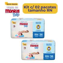 Fralda turma da mônica baby jumbo RN kit com 2 pacotes - ONTEX