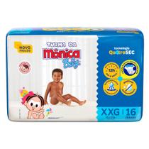 Fralda Turma da Mônica Baby Jumbo Tamanho XXG 16 Unidades Descartáveis