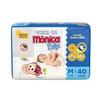 Fralda Turma da Mônica Baby M com 40 unidades - 4 a 9 kg