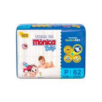 Fralda Turma da Mônica Baby Mega P com 62un