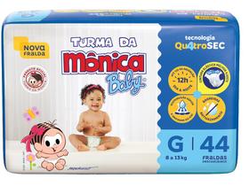 Fralda Turma da Mônica Baby Mega Tamanho G 44 Unidades Descartáveis