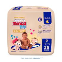 Fralda Turma da Mônica Baby Premium Jumbo P com 26un