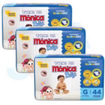 Fralda Turma da Mônica Baby Qu4troSec tam.G - 7 a 11kg - Kit 03 pacotes com 132 Unidades