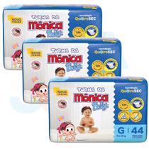 Fralda Turma da Mônica Baby Qu4troSec tam.G - 7 a 11kg - Kit 03 pacotes com 132 Unidades