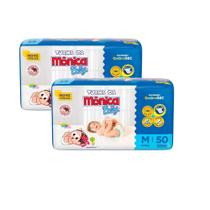 Fralda Turma da Mônica Baby Qu4troSec tam. M - 4 a 9kg - Kit 02 pacotes com 100 Unidades