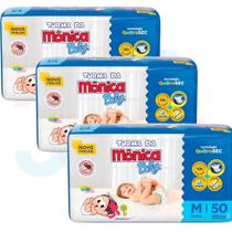 Fralda Turma da Mônica Baby Qu4troSec tam. M - 4 a 9kg - Kit 03 pacotes com 150 Unidades Fralda Turma da Mônica Baby Qu4troSec tam. M - 4 a 9kg - Kit 03 pacotes com 150 Unidades