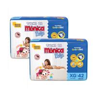 Fralda Turma da Mônica Baby Qu4troSec tam.XG - 9 a 13kg - Kit 02 pacotes com 84 Unidades