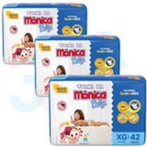 Fralda Turma da Mônica Baby Qu4troSec tam.XG - 9 a 13kg - Kit 03 pacotes com 126 Unidades