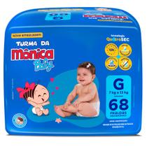 Fralda Turma da Mônica Baby Qu4troSEC Tamanho G 68 Unidades Descartáveis