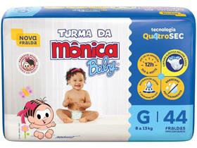 Fralda Turma da Mônica Baby Tam. G - 8 a 13kg 44 Unidades Fralda Turma da Mônica Baby Tam. G - 8 a 13kg 44 Unidades