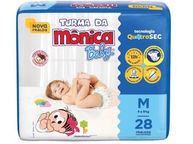 Fralda Turma da Mônica Baby Tam. M 4 a 9kg - 28 Unidades
