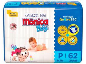 Fralda Turma da Mônica Baby Tam. P - 3 a 5kg 62 Unidades