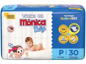 Fralda Turma da Mônica Baby Tam. P 3 a 6kg - 30 Unidades