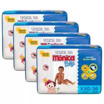 Fralda Turma da Mônica Baby Tam. XXG 13 a 17 kg - kit 4 Pacotes Com 36 Unidades Cada
