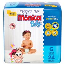 Fralda Turma da Mônica Baby Tamanho G Pacote Jumbo 24 Unidades Descartáveis