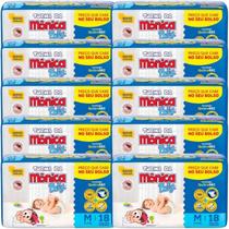 Fralda Turma da Mônica Baby Tamanho M / 18 unid. - Kit com 10 Pacotes (Total de 180 Fraldas)