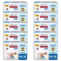 Fralda Turma da Mônica Baby Tamanho RN / 18 unid. - Kit com 10 Pacotes (Total de 180 Fraldas)