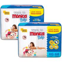 Fralda Turma da Mônica Hiper - Kit com 2 pacotes - TAM XG - 136 unidades