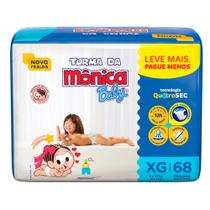 Fralda Turma Mônica Baby Giga Tamanho XG 68 Unidades Leve Mais e Por Menos