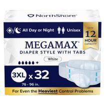 Fraldas Adultas NorthShore MegaMax 3XL - Pacote com 32 Unidades - Vazamento Intenso