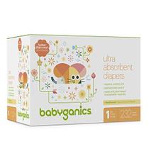 Fraldas Babyganics Tamanho 1 (18-14 lbs) - Pacote com 232 Unidades - Ultra Absorventes Fraldas Babyganics Tamanho 1 (18-14 lbs) - Pacote com 232 Unidades - Ultra Absorventes
