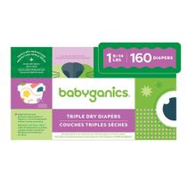 Fraldas Babyganics Tamanho 1 - Pacote com 160 Unidades - Absorventes e Respiráveis
