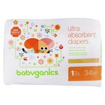 Fraldas BabyGanics Tamanho 1 Ultra Absorventes 34 Unidades Fraldas BabyGanics Tamanho 1 Ultra Absorventes 34 Unidades