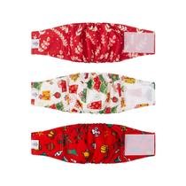 Fraldas CuteBone para cães machos com design de Natal reutilizáveis