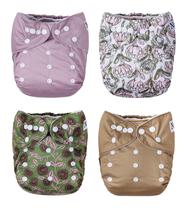 Fraldas de bolso de tecido Nora's Nursery Meadow, pacote com 4 inserções