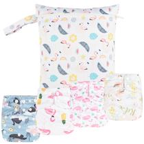 Fraldas de bolso de tecido para bebês Happy Flute, 9 conjuntos ajustáveis